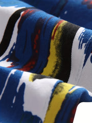 Colorful Brush Stroke Jeans Casual Allover Print Denim Pants
