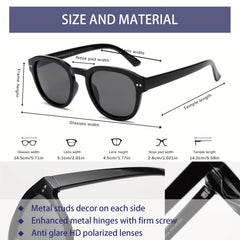 Retro Round Polarized Sunglasses For Men UV400 Protection