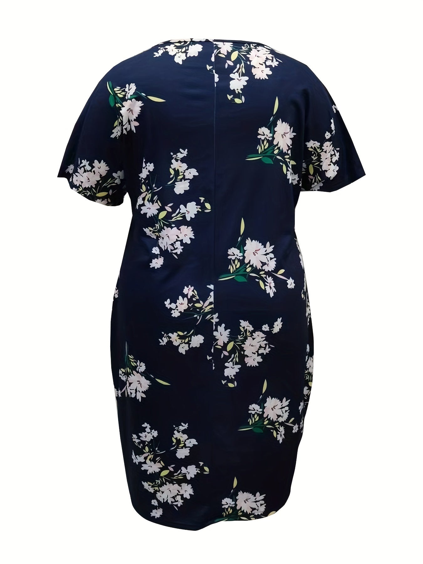 Floral Print V Neck Dress with Pockets