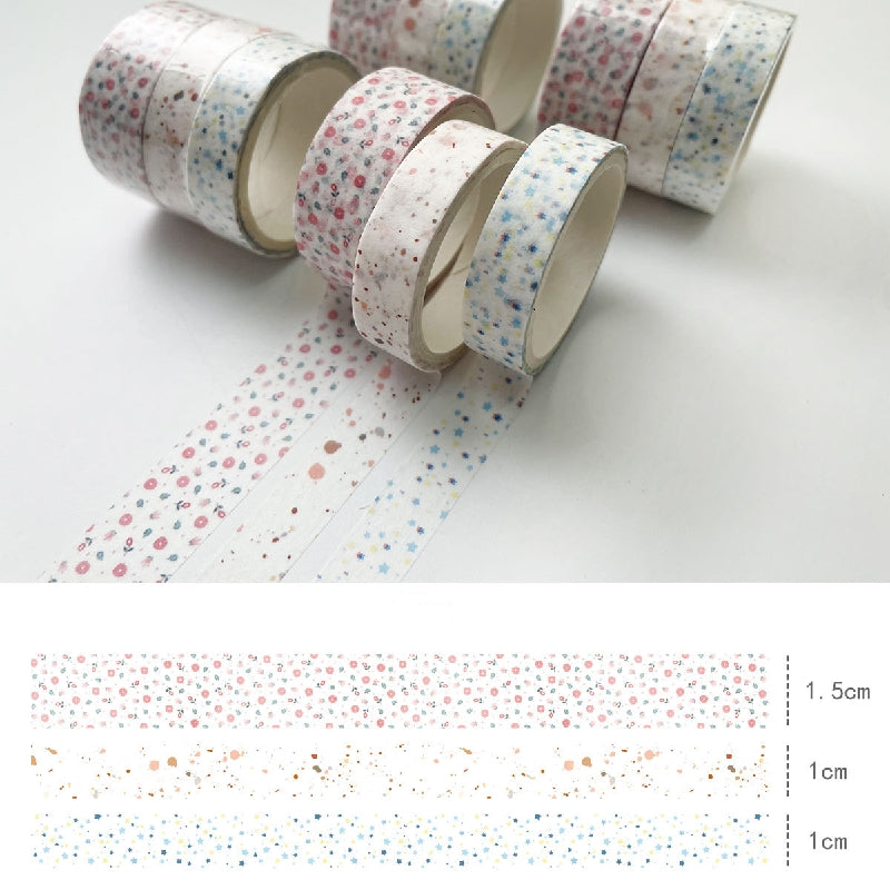 3 PCS 300cm Hand Account Tape Flower Leaf Starry Sky Plaid Creative Decoration