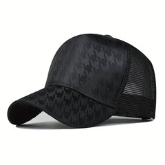 Houndstooth Baseball Cap Mesh Trucker Hat