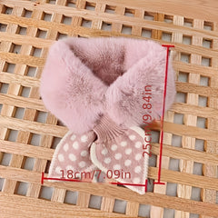 Kids Polka Dot Plush Scarf for Fall Winter