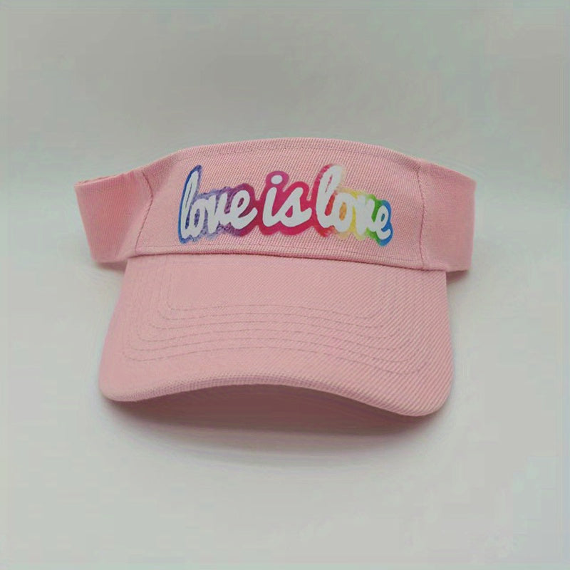 Sunscreen Sunshade Breathable Visor Hat With Love Is Love Pattern