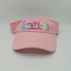 Sunscreen Sunshade Breathable Visor Hat With Love Is Love Pattern