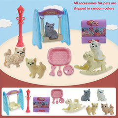 Children's Playhouse Toy Scene Puppy Kitten Pet DIY Toy Set