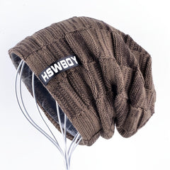 Men's Warm Knit Beanie Hat Thick Winter Cap
