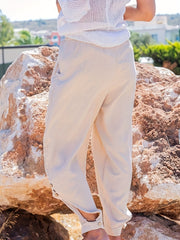 Solid Harem Pants High Waist Casual Pants