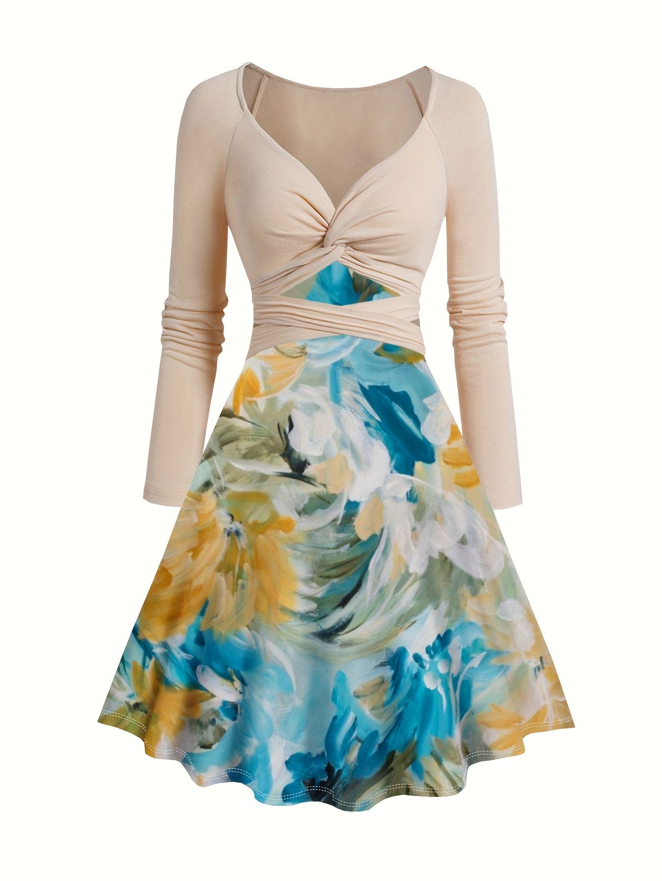 Retro Dress & Solid Set