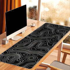 Abstract Terrain Line Outline Non Slip Mouse Pad - Washable Desk Mat