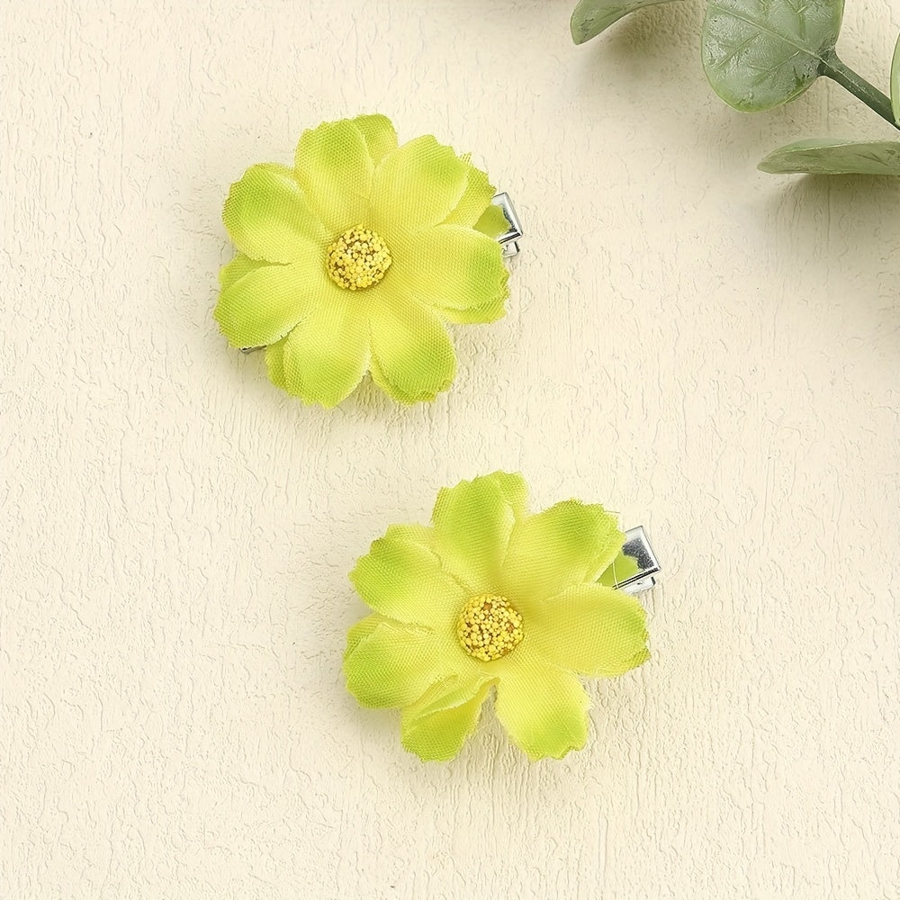 8pcs Baby Girls Mini Flower Hair Clips Daisy Barrettes Spring Hair Accessories