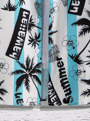 Men's Summer Palm Tree Stripe Hawaiian Shirt