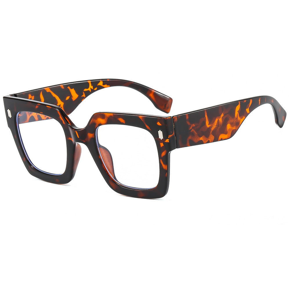 Square Large Frame Glasses Clear Lens Light Blocking Glasses Women Ladies