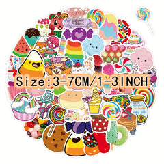 50pcs Colorful Lollipop Stickers for Laptop Helmet Water Cup