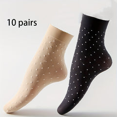 Polka Dot Jacquard Socks Women's Mid Tube Stockings
