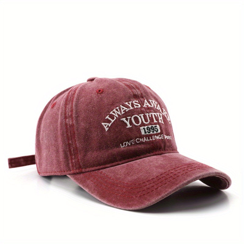 Letter Embroidery Baseball Cap Retro Outdoor Sun Protection Peaked Cap