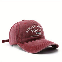 Letter Embroidery Baseball Cap Retro Outdoor Sun Protection Peaked Cap