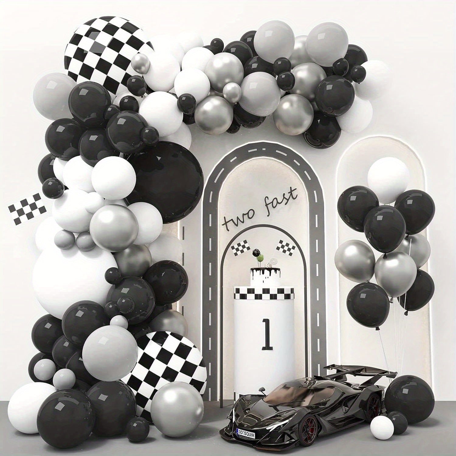 89pcs Race Car Balloon Garland Arch Kit for Birthday Party Decorations