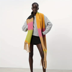 Soft Tassel Scarf Warm Shawl for Autumn & Winter