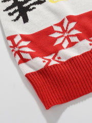 Men's Ugly Christmas Knitted Pullover Sweater Merry Christmas Embroidered