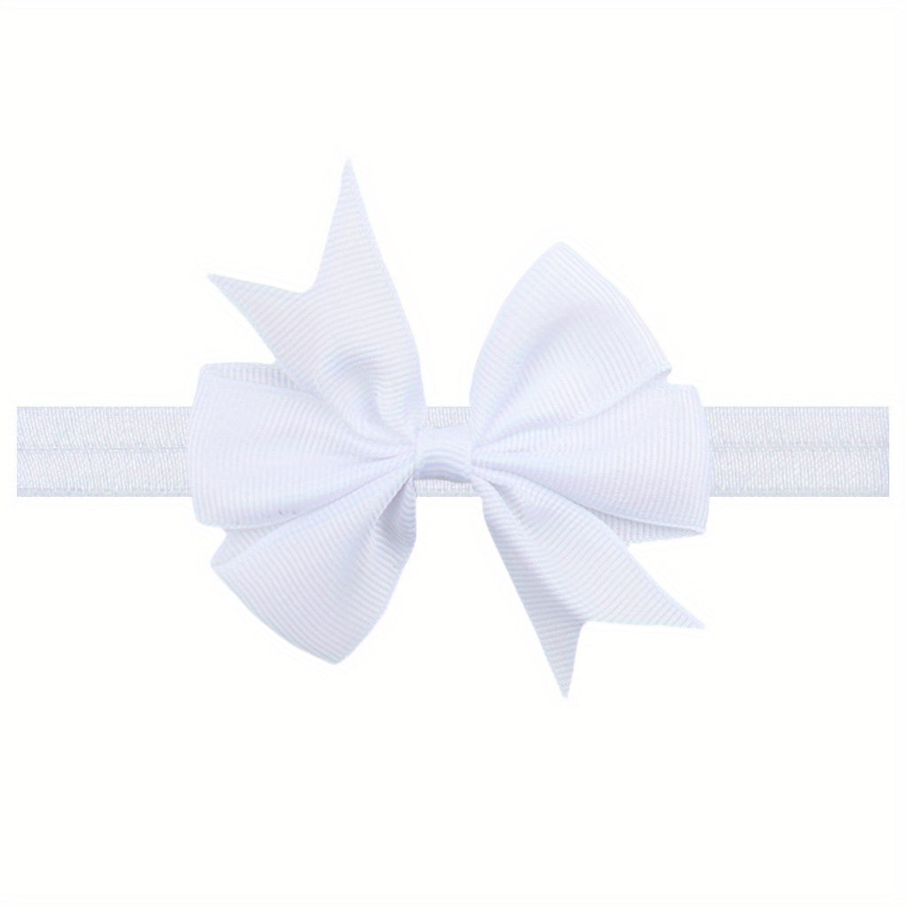 Children's Solid Ribbon Bow Headband for Kids