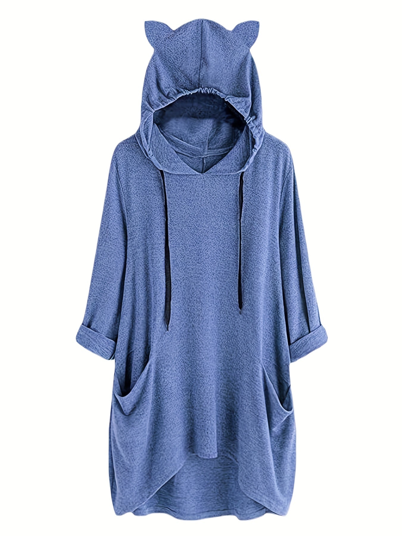 Patched Pocket Drawstring Hoodie Long Sleeve Sweatshirt