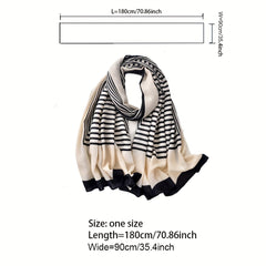 Striped Scarf Shawl Scarf Wrap Head Wrap For Daily Gift For Mother's