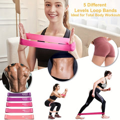 5pcs Yoga Resistance Bands Fitness Stretching Ropes Pilates Therapy Workout