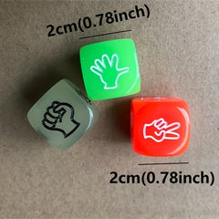 6pcs Acrylic Dice Rock Paper Scissors Finger Guessing Game