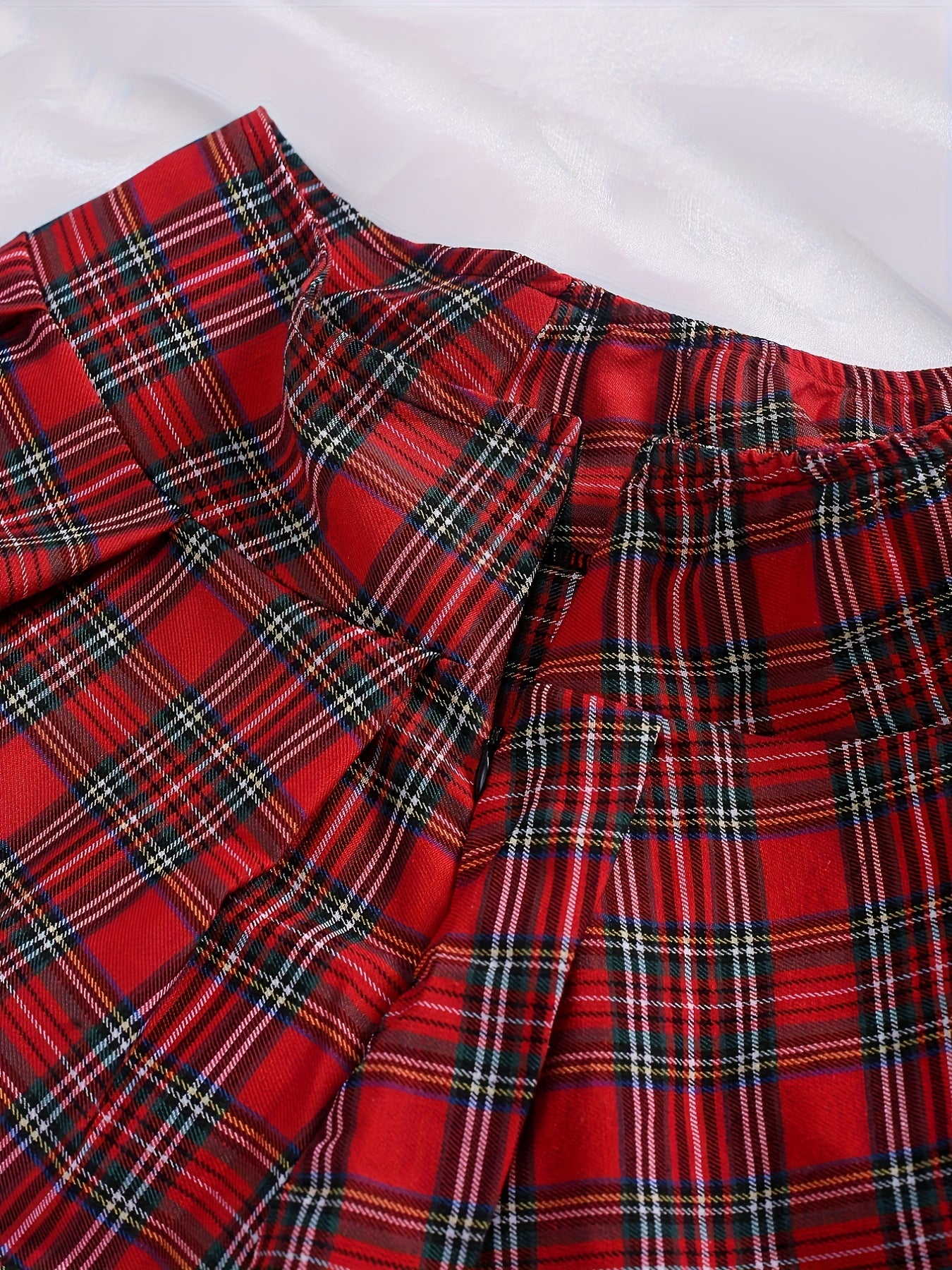 Colorblock Plaid Skirt Seductive Mini Skirt Women's Sexy Lingerie