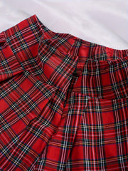 Colorblock Plaid Skirt Seductive Mini Skirt Women's Sexy Lingerie
