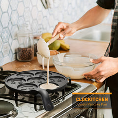 Mini Pancake Griddle Pan with 7 Mold Cookware Kitchenware