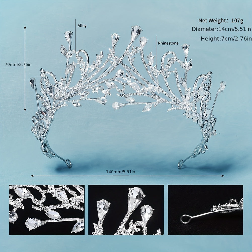 Rhinestone Crown Hair Band Vintage Headband Bridal Wedding Headwear
