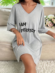 Soft & Comfy V Neck Lounge Dress