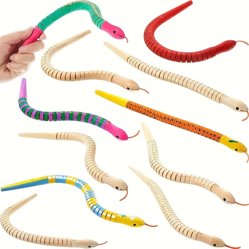 5pcs Wooden Snake Painting Kit Halloween Christmas Props