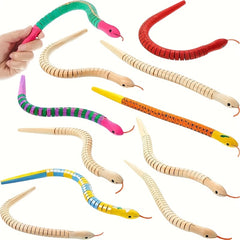 5pcs Wooden Snake Painting Kit Halloween Christmas Props