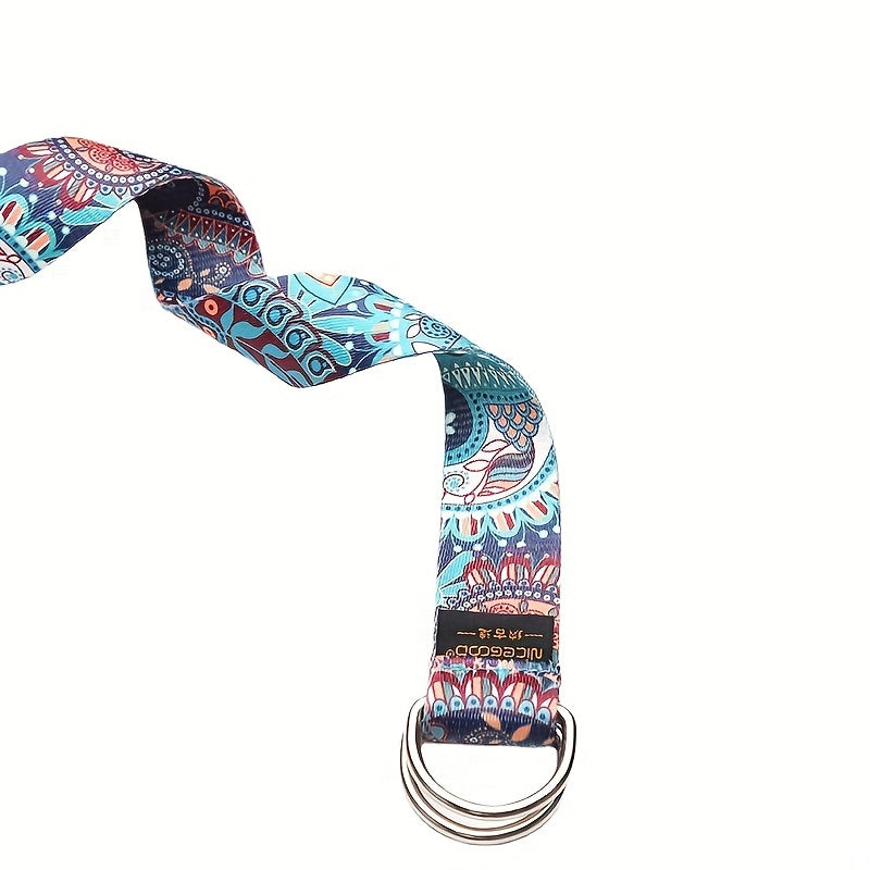 Colorful Printed Yoga Stretch Belt Resistance Band for Home Gym