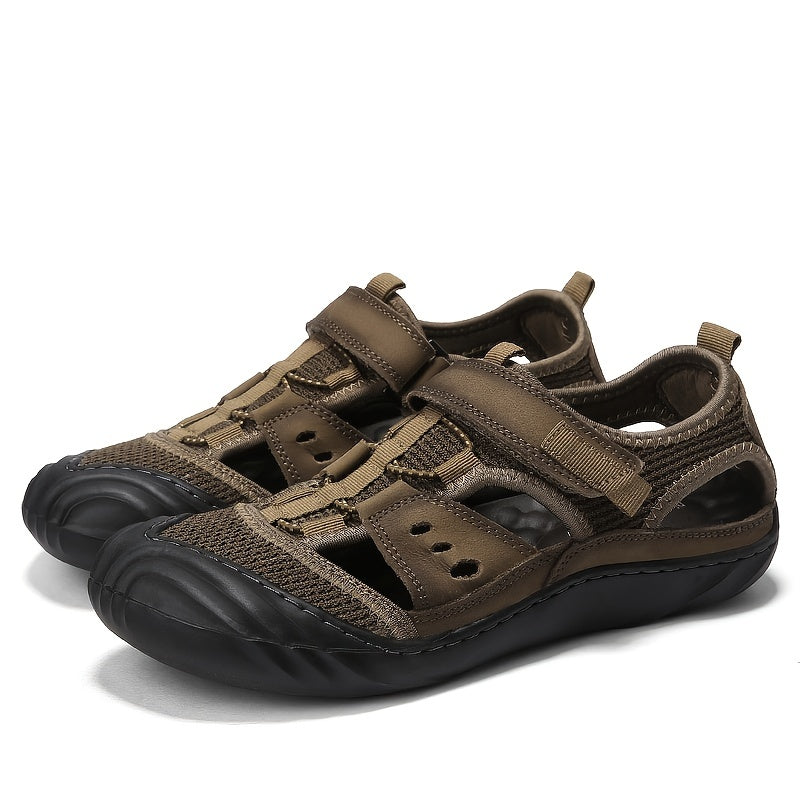 Men's Leather Non slip Sandals Quick Dry Beach Shoes