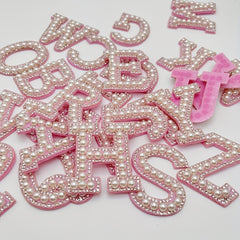 26pcs Alphabet Rhinestone Pearl Beads Letter Patch Decals DIY Accessories