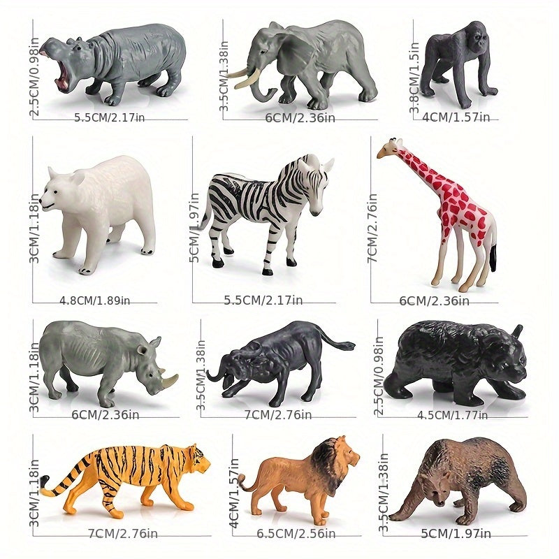 Wildlife Model Set Tiger Lion Brown Bear Models Desktop Ornaments