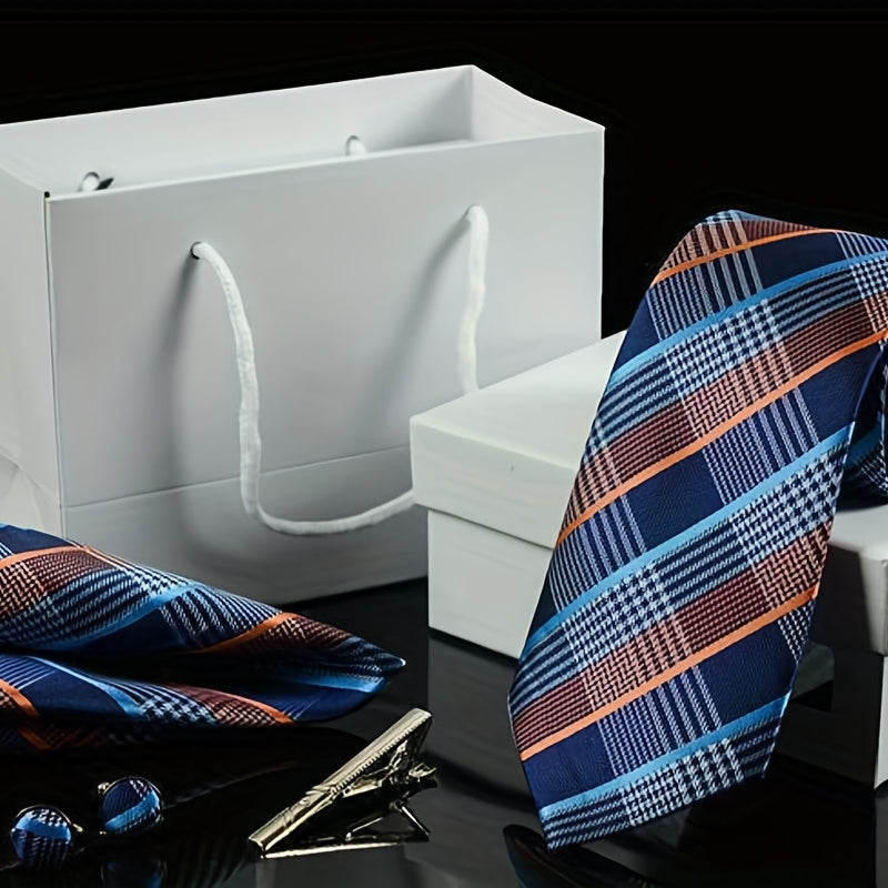 Men's Tie Dot Flower Striped Necktie Set