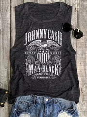 Letter Print Crew Neck Tank Top Casual Sleeveless Top For Summer