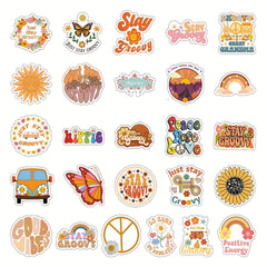 50Pcs Hippie Stickers Preppy Sticker Packs Hippy Party Decor...