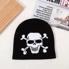 Skull Men's Jacquard Knitted Beanie Hat