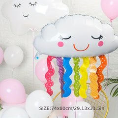 12pcs Cloud Aluminum Foil Balloon Rainbow Cloud Shaped Foil Balloons