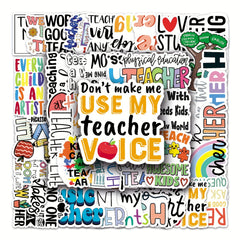 50Pcs Teacher Series Graffiti Stickers Waterproof Decorative DIY Toys
