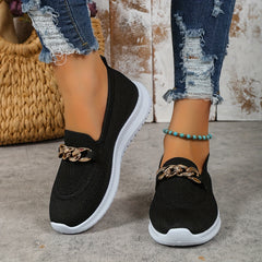 Women's Chain Decor Slip On Sneakers Outdoor Shoes