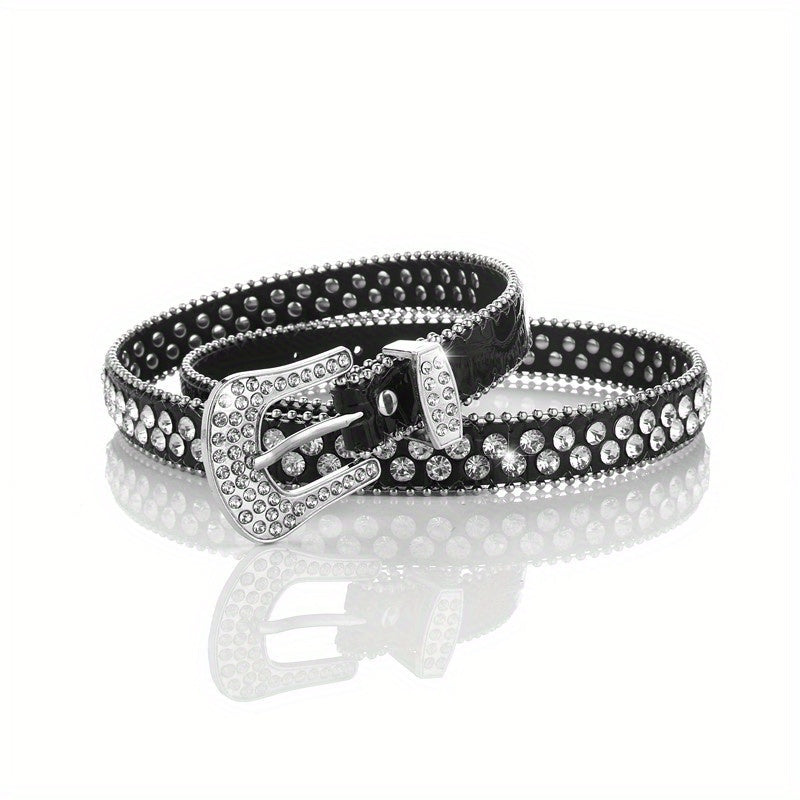 Crystal Women's Thin Waist Rhinestones Belt Japan Korea Artificial Diamonds