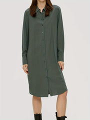 Button Up Long Sleeve Shirt Dress