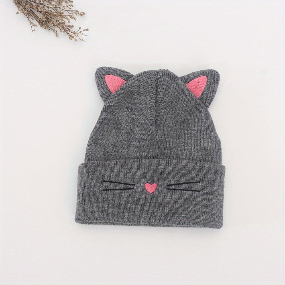 Kid's Cartoon Pattern Ear Protection Beanie Hat
