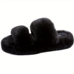 Women's Double Strap Slippers Lightweight Open Toe Slip On Shoes